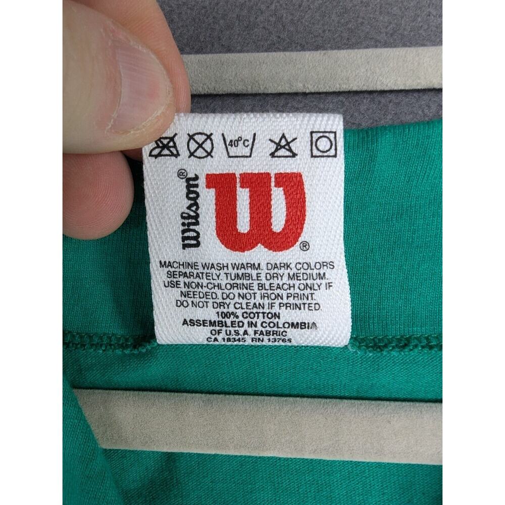 Vintage Wilson Shirt Jersey Henley Adult 2XL XXL Green Vented T-Shirt - Picture 6 of 8